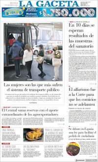 Portada de La Gaceta (Argentina)