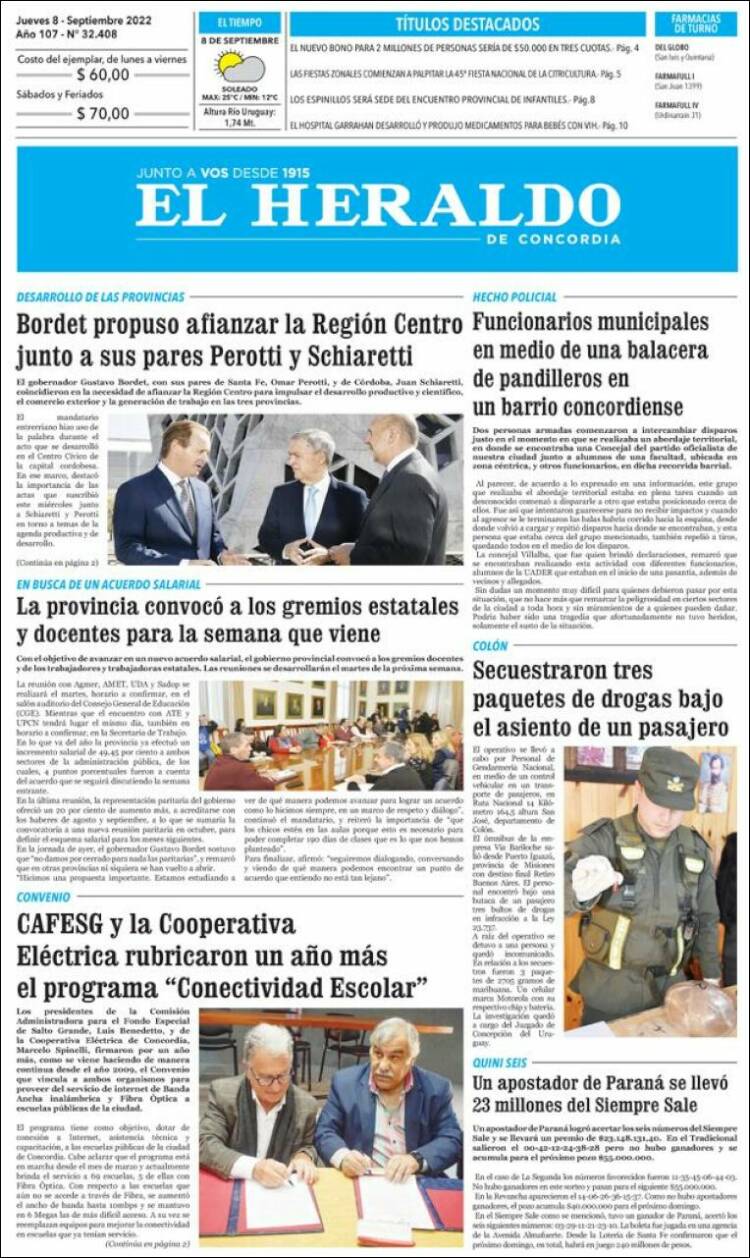 Portada de El Heraldo de Concordia (Argentina)