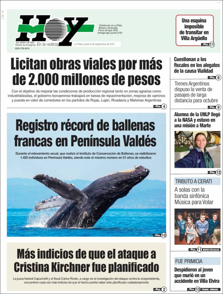 Portada de Diario Hoy (Argentina)