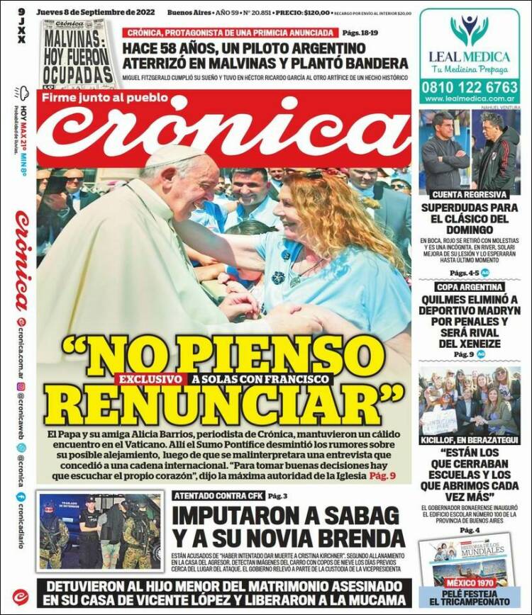 Portada de Diario El Libertador (Argentina)