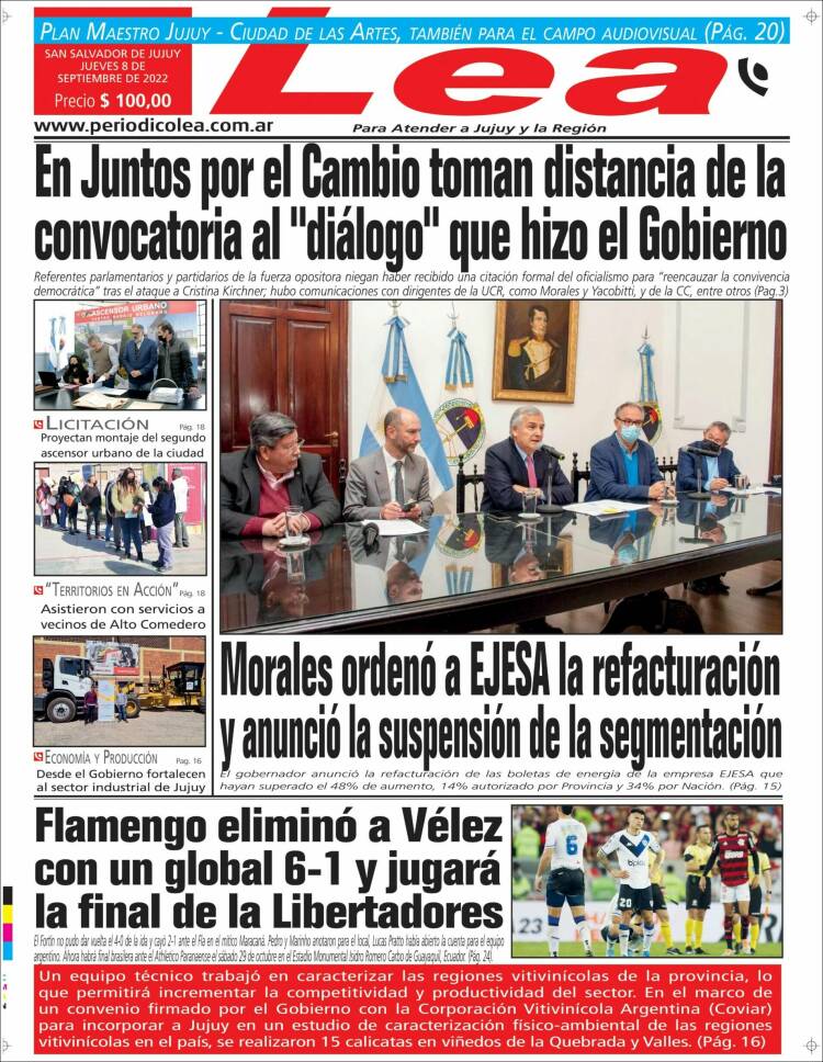 Portada de Periódico Lea (Argentina)