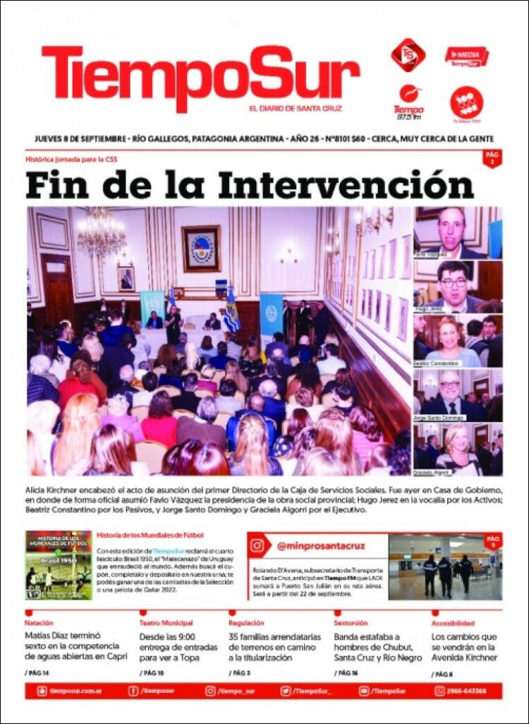 Portada de Tiempo Sur (Argentina)