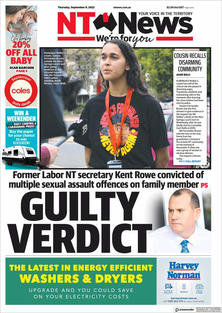 Portada de Northern Territory News (Australia)