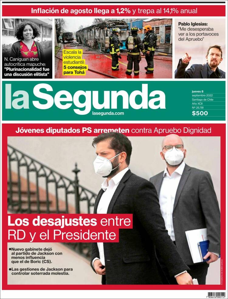 Portada de La Segunda (Chile)