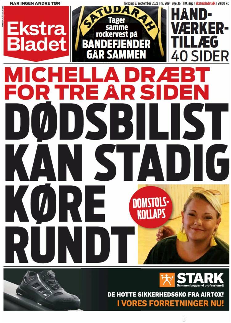 Portada de Ekstra Bladet (Dinamarca)