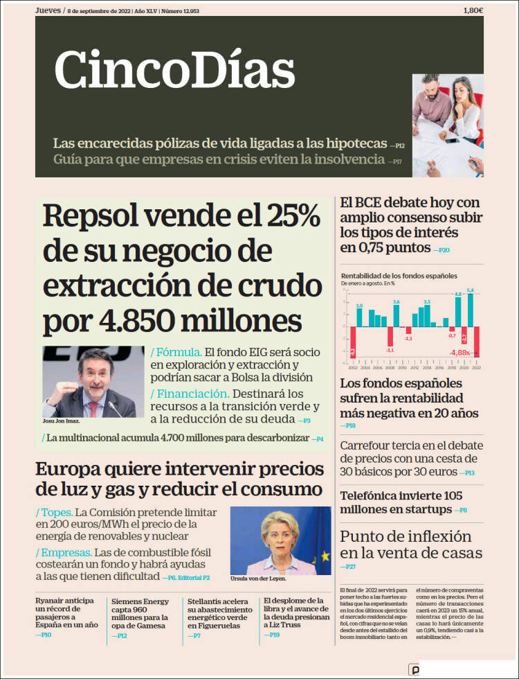 Portada de Cinco Días (Espa&ntilde;a)
