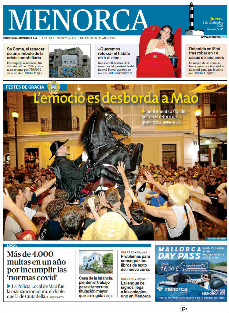 Portada de Menorca - Diario Insular (España)