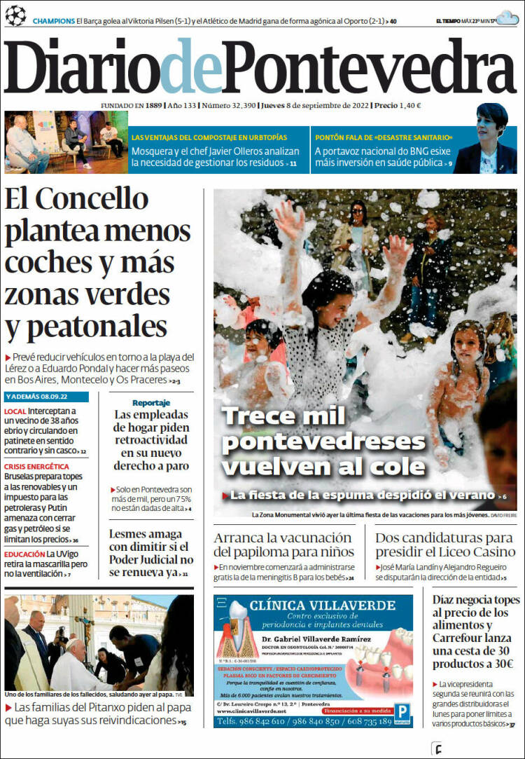 Portada de Diario de Pontevedra (España)