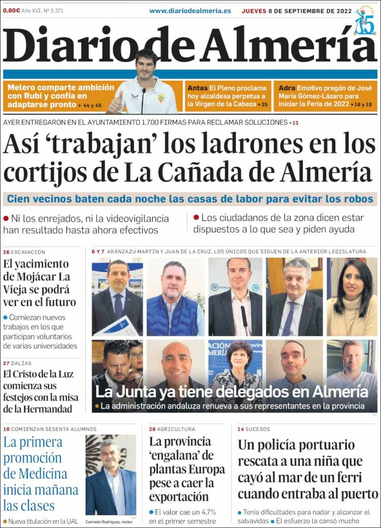 Portada de Diario de Almería (España)