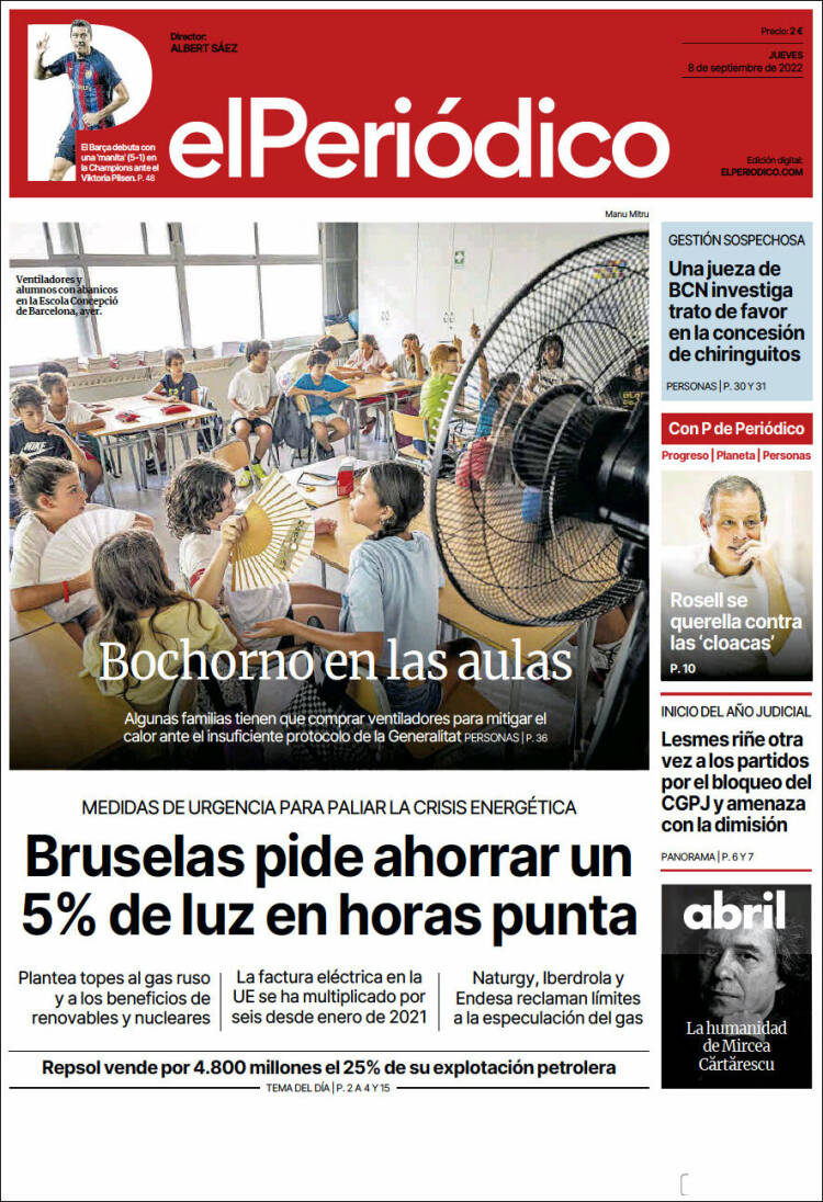 Portada de El Periódico (España)