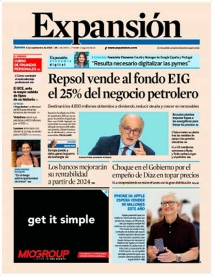 Portada de Expansión (Espa&ntilde;a)