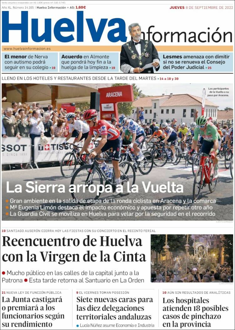 Portada de Huelva Información (España)