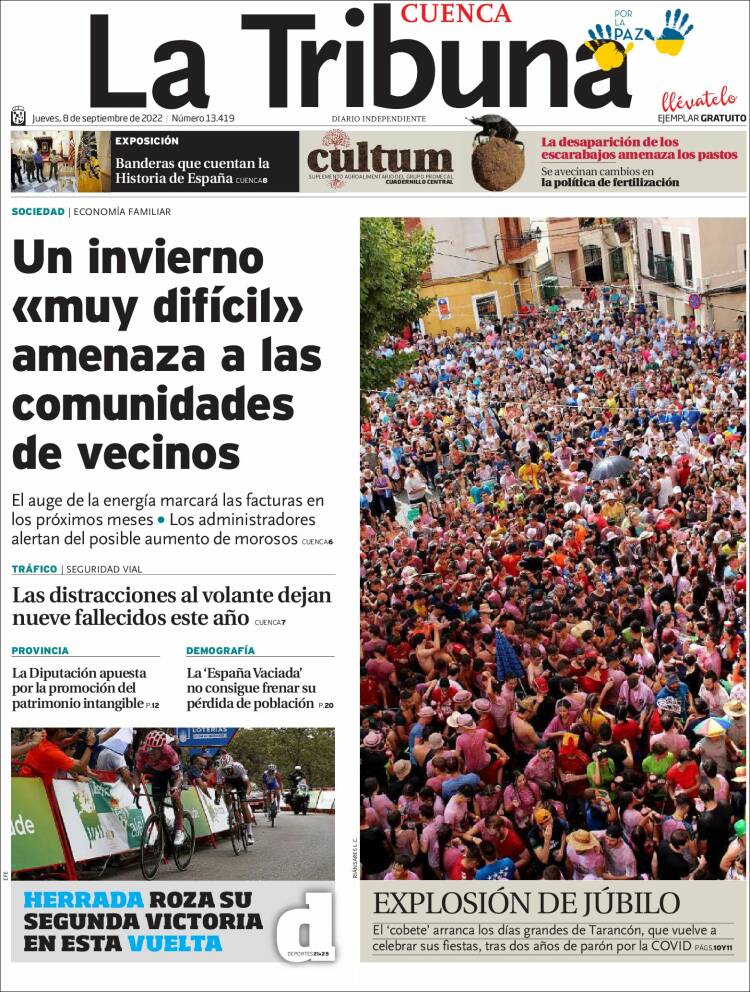 Portada de La Tribuna de Cuenca (España)