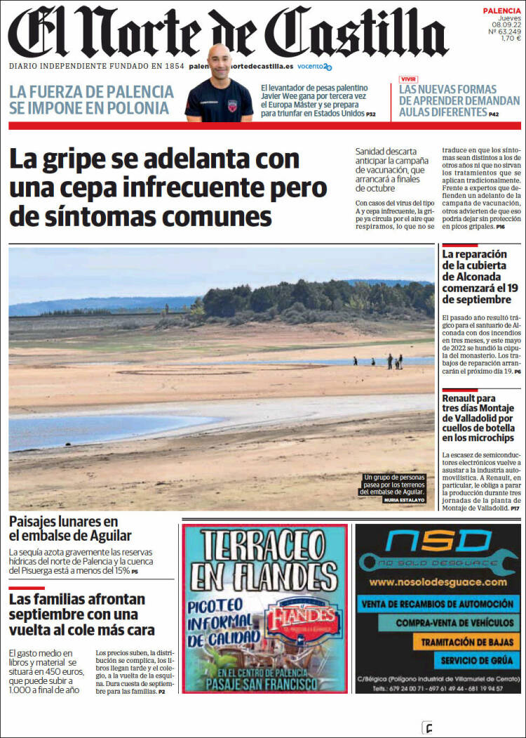 Portada de Norte de Castilla - Palencia (España)