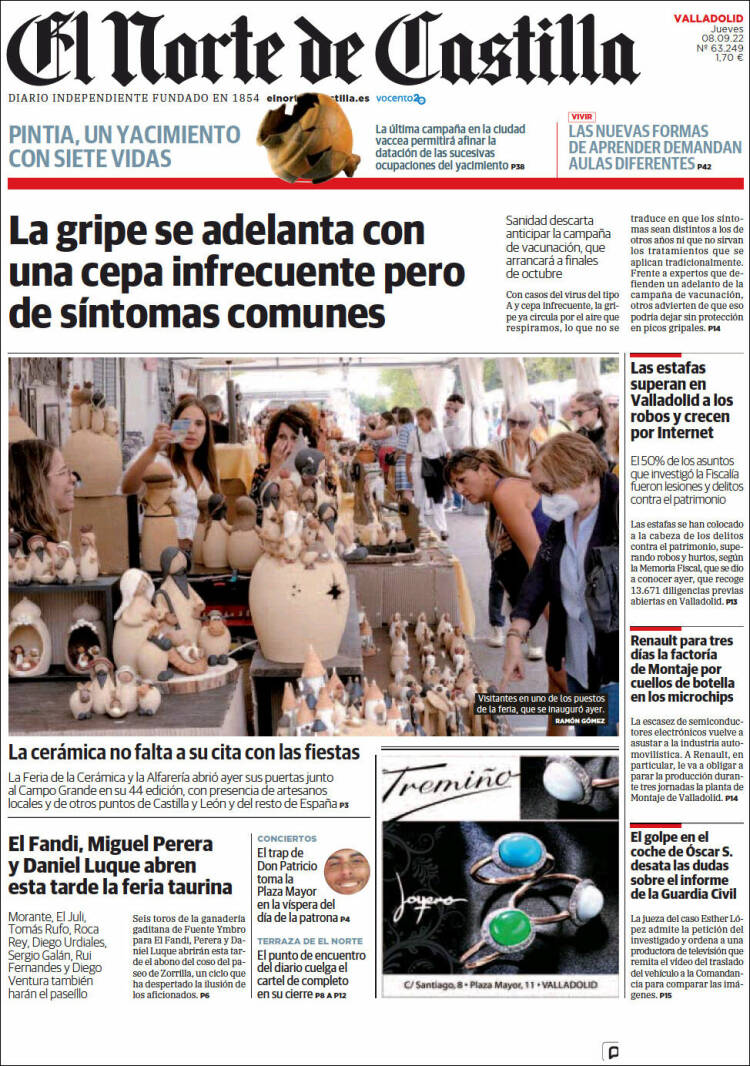 Portada de Norte de Castilla - Valladolid (España)