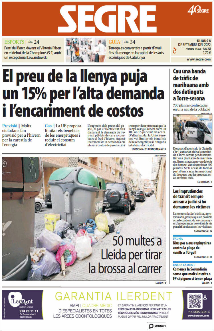 Portada de Segre (España)