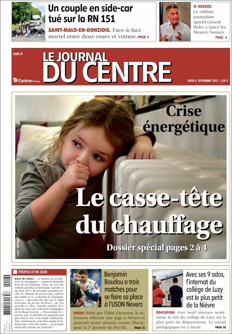 Portada de Le Journal du Centre (France)