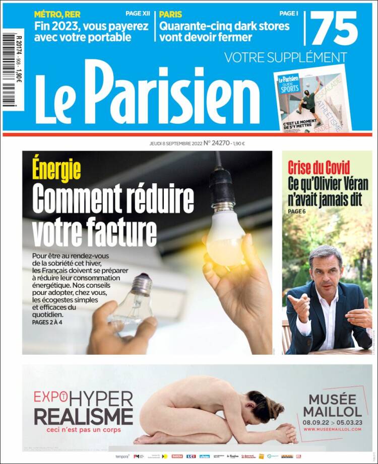 Portada de Le Parisien (France)