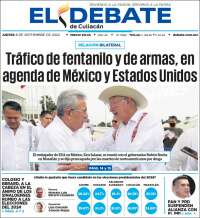 Portada de El Debate de Culiacán (México)