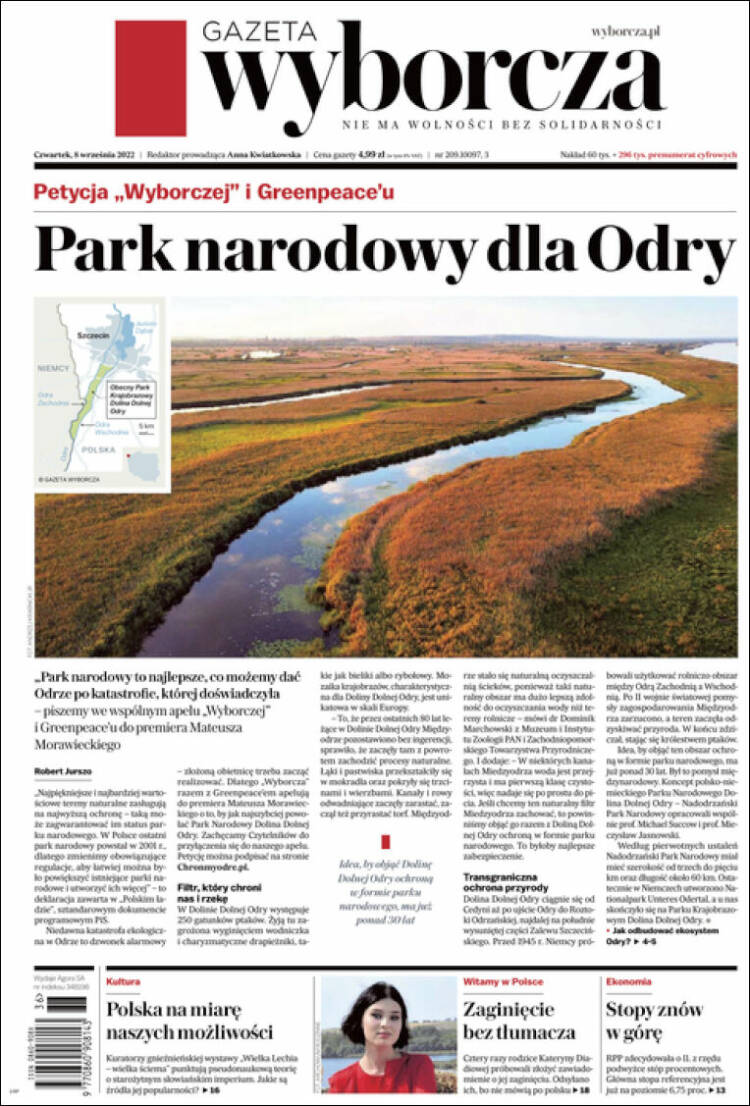 Portada de Gazeta Wyborcza (Polonia)