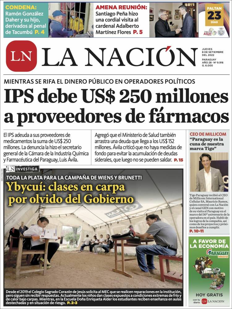 Portada de La Nación (Paraguay)