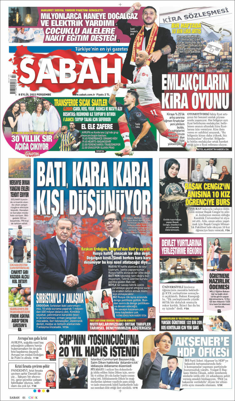 Portada de Sabah (Turqu&iacute;a)