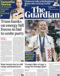 Portada de The Guardian (Reino Unido)