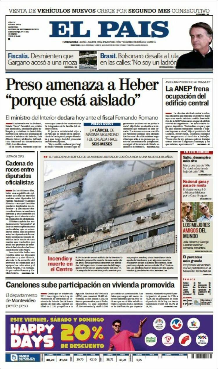 Portada de El País (Uruguay)