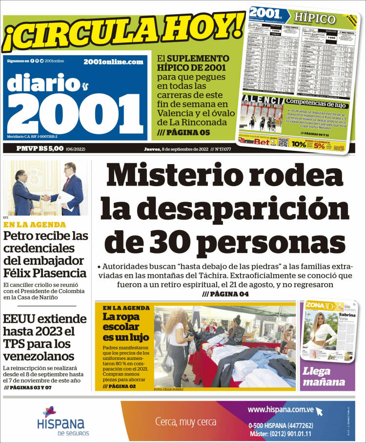 Portada de 2001 - Dosmiluno (Venezuela)