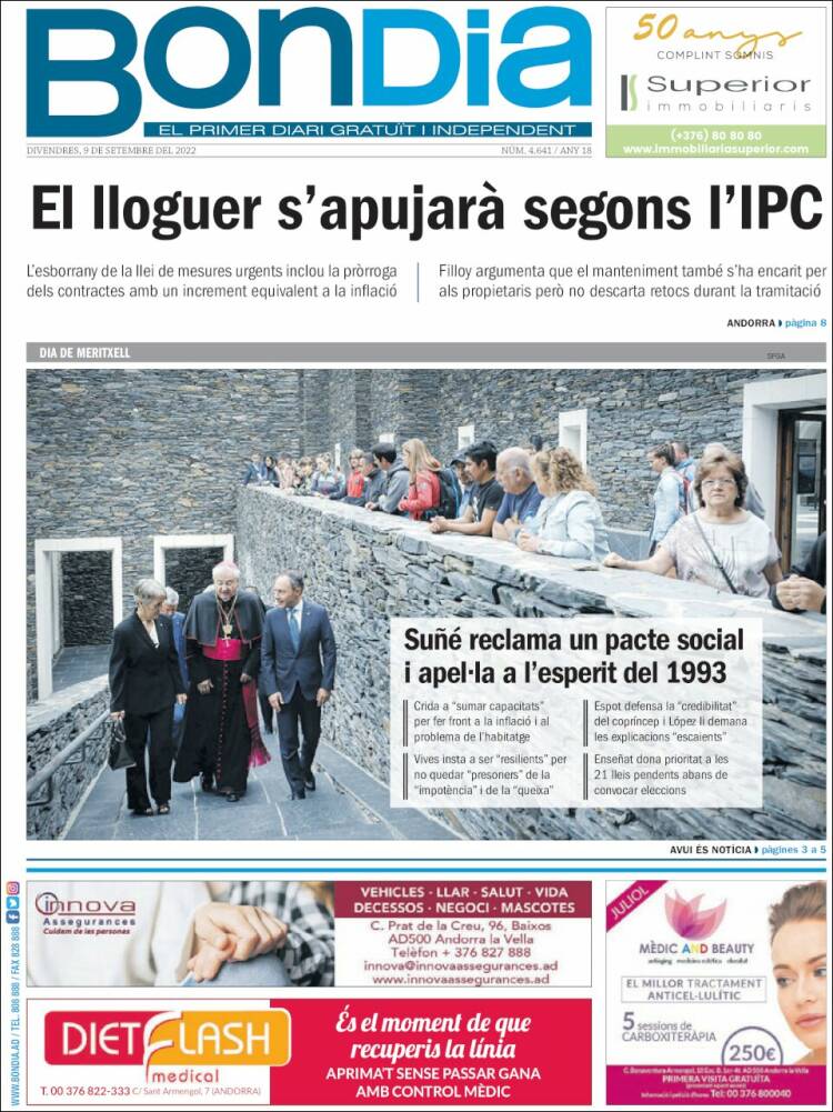 Portada de Diari Bondia (Andorre)