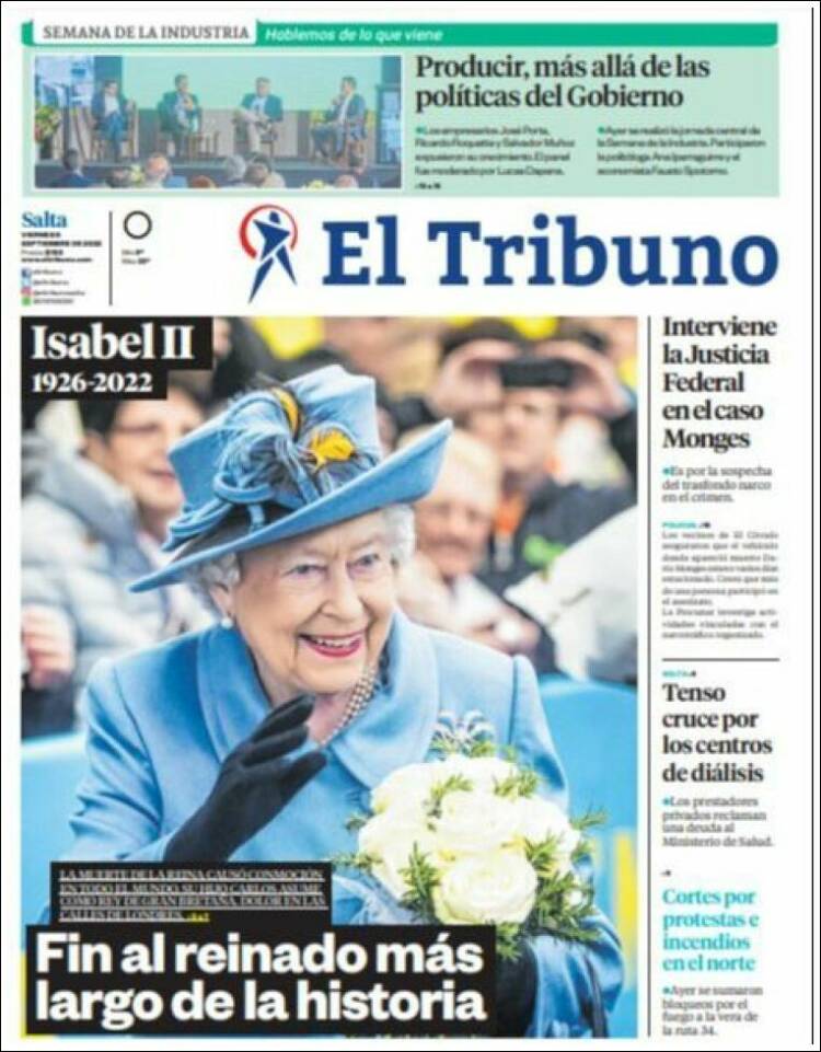 Portada de El Tribuno - Salta (Argentine)