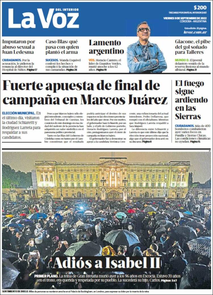 Portada de La Voz del Interior (Argentine)