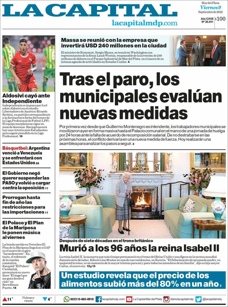 Portada de Diario La Capital - Mar del Plata (Argentine)