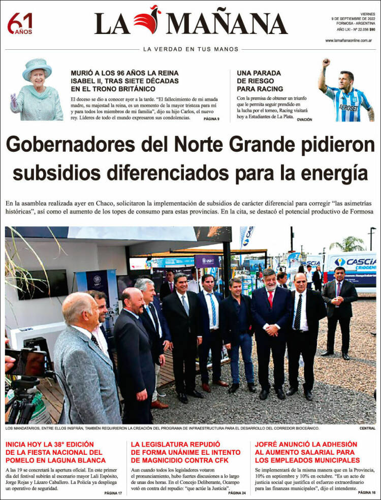 Portada de Diario La Mañana (Argentine)