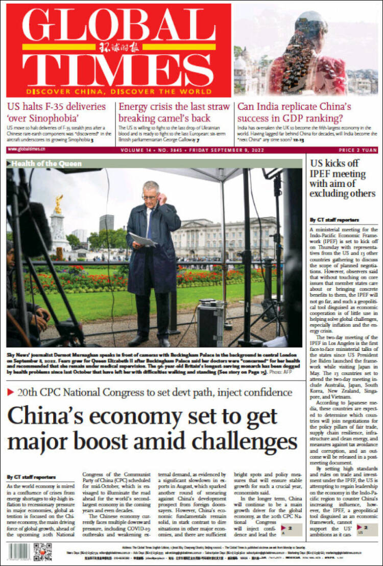 Portada de The Global Times (China)