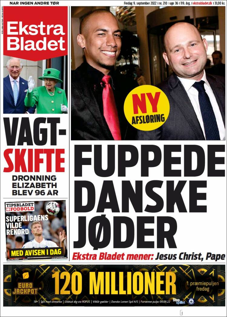 Portada de Ekstra Bladet (Dinamarca)