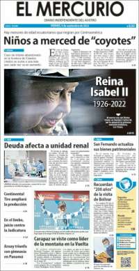 Portada de Diario El Mercurio (Ecuador)