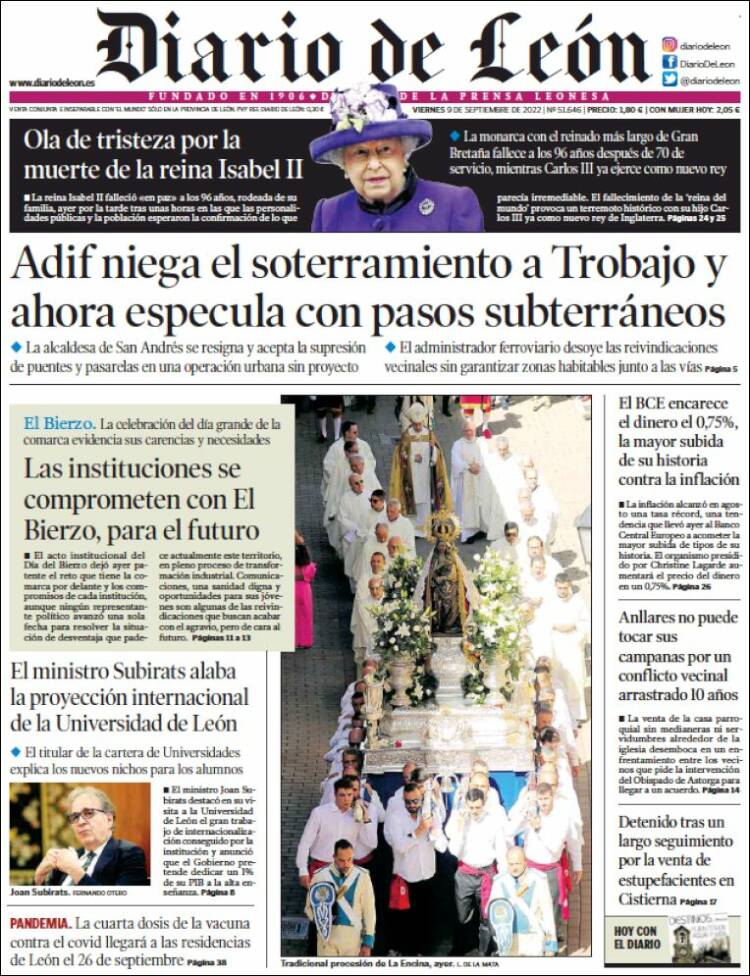 Portada de Diario de León (Spain)