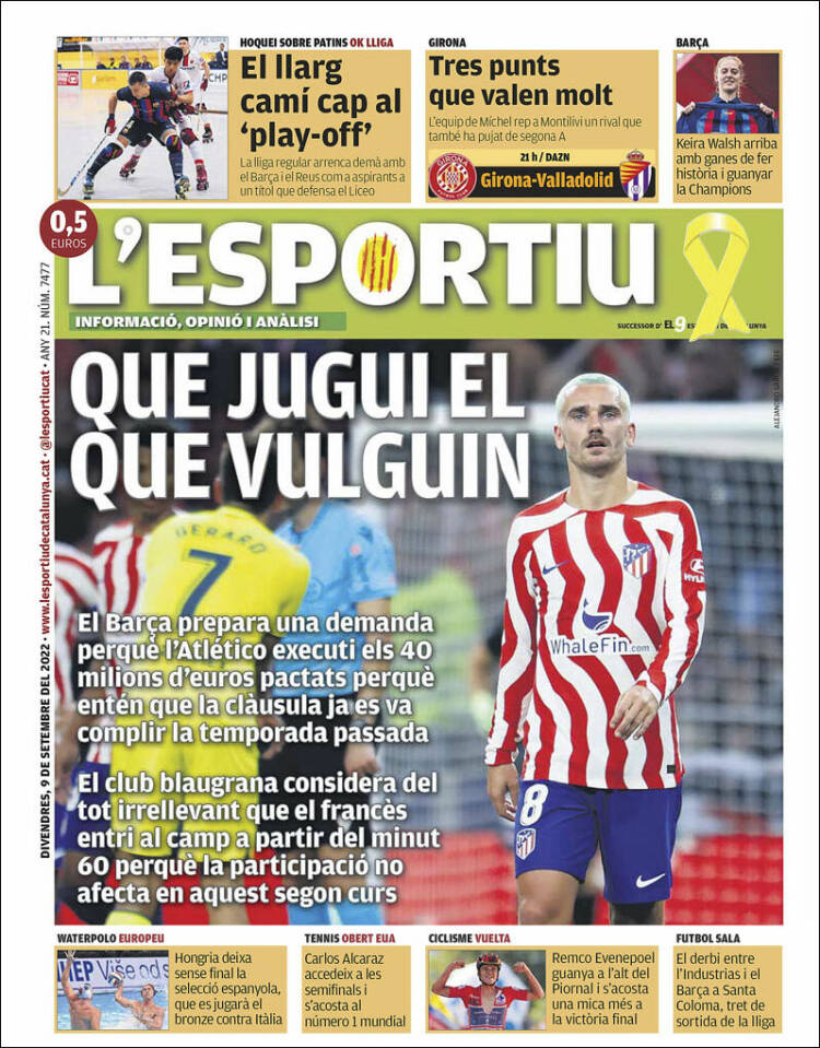 Portada de L'Esportiu (Spain)