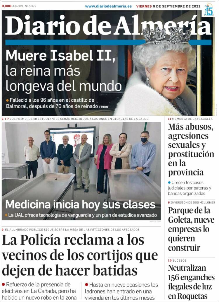 Portada de Diario de Almería (Spain)