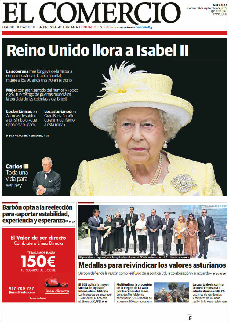Portada de El Comercio (Spain)