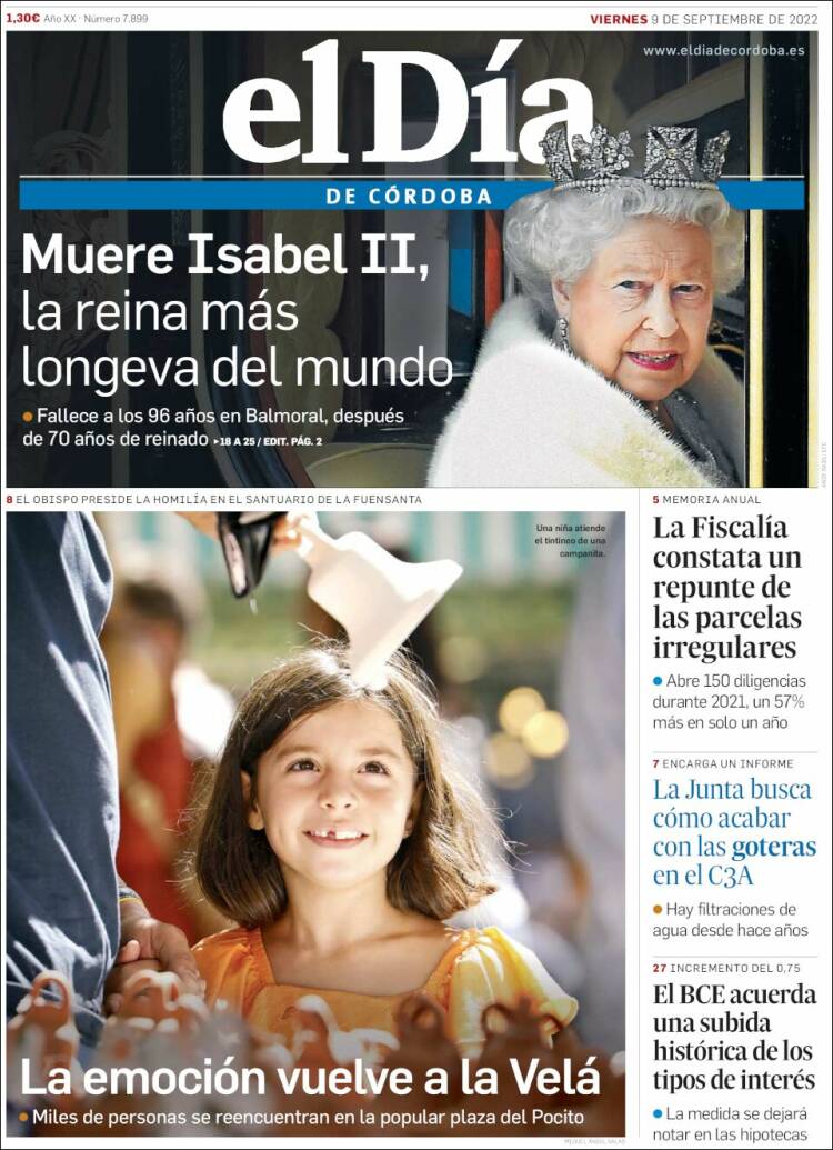 Portada de El Día de Córdoba (España)
