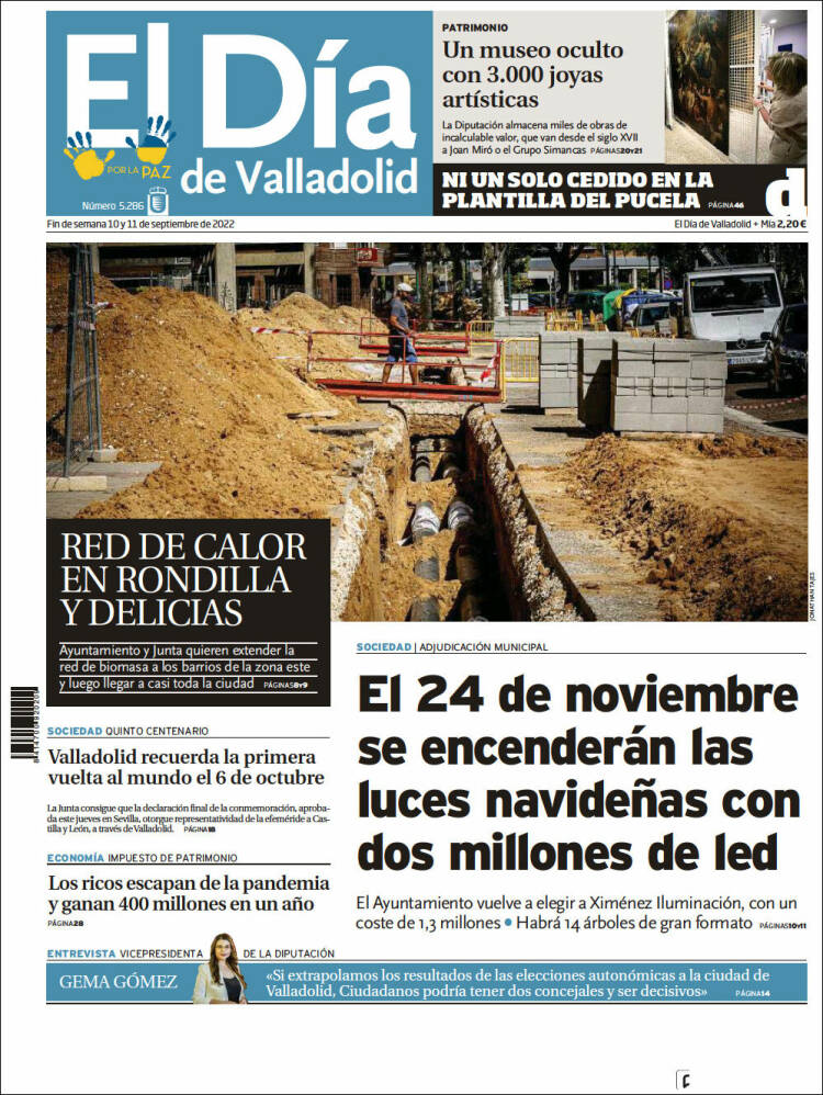 Portada de El Día de Valladolid (España)