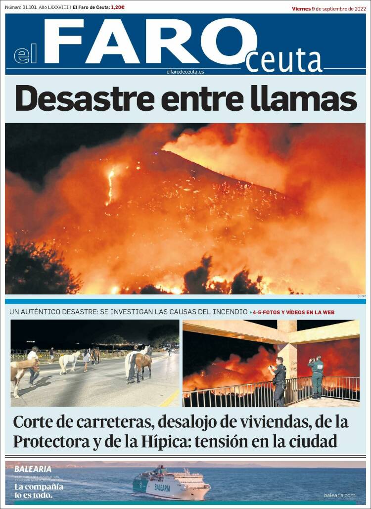 Portada de El Faro de Ceuta (España)