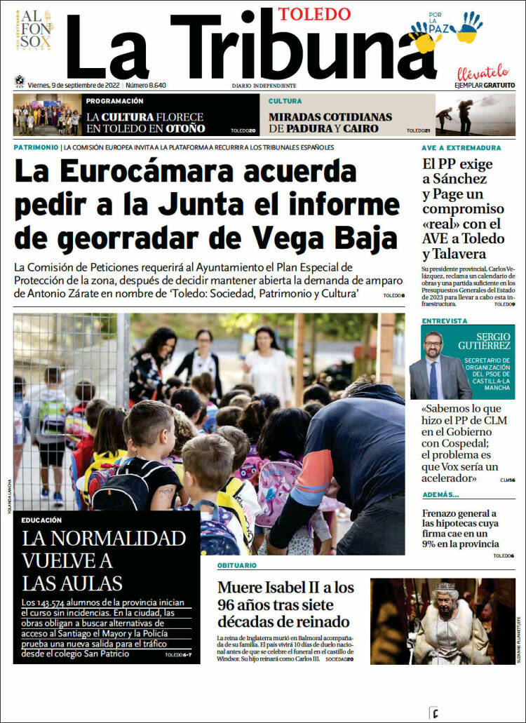 Portada de La Tribuna de Toledo (España)