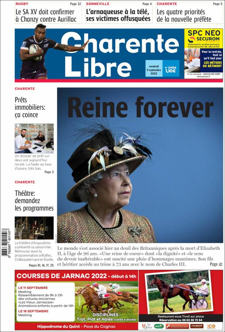 Portada de Charente Libre (Francia)