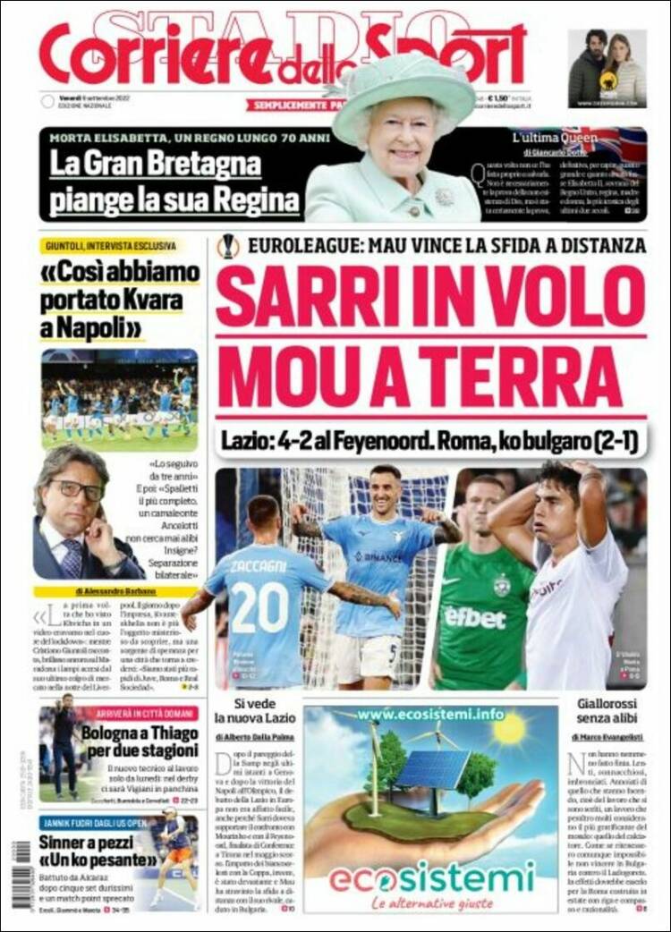 Portada de Corriere dello Sport (Italia)