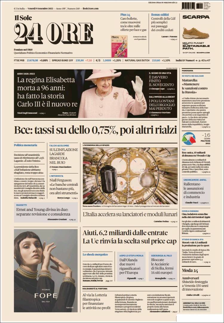 Portada de Il Sole 24 ORE (Italia)