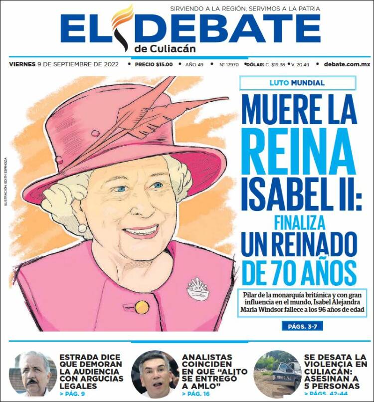Portada de El Debate de Culiacán (Mexique)