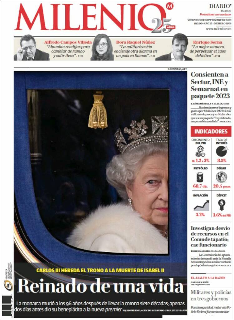 Portada de Milenio - Jalisco (Mexique)